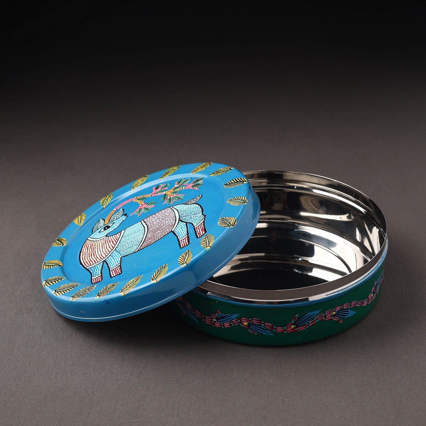 Gond Handpainted Stainless Steel Casserole