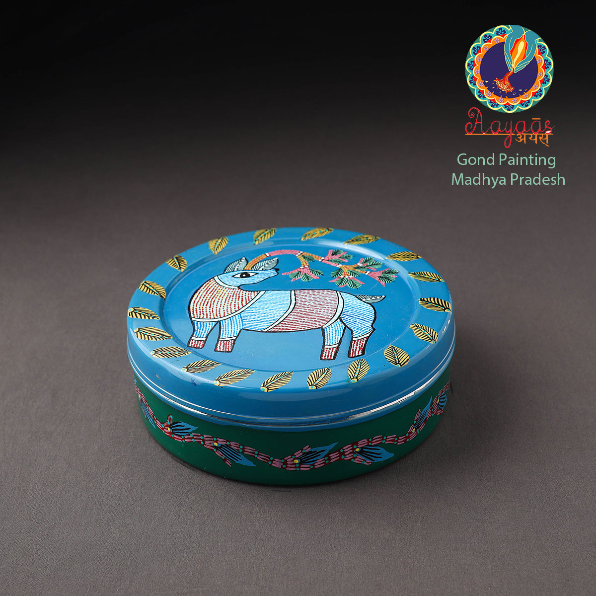 Gond Handpainted Stainless Steel Casserole