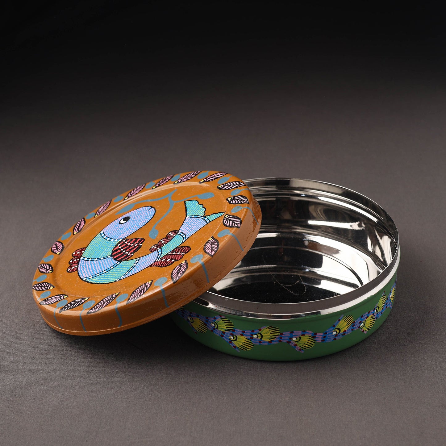 Gond Handpainted Stainless Steel Casserole