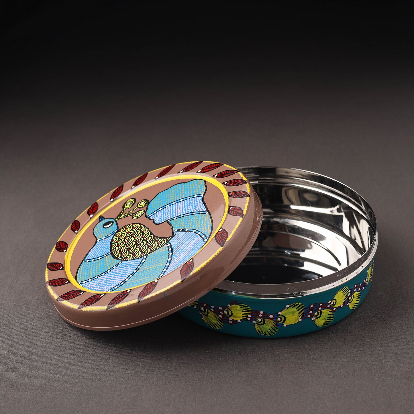 Gond Handpainted Stainless Steel Casserole