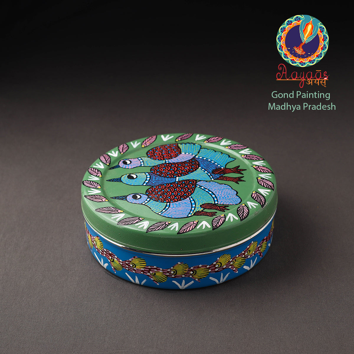 Gond Handpainted Stainless Steel Casserole