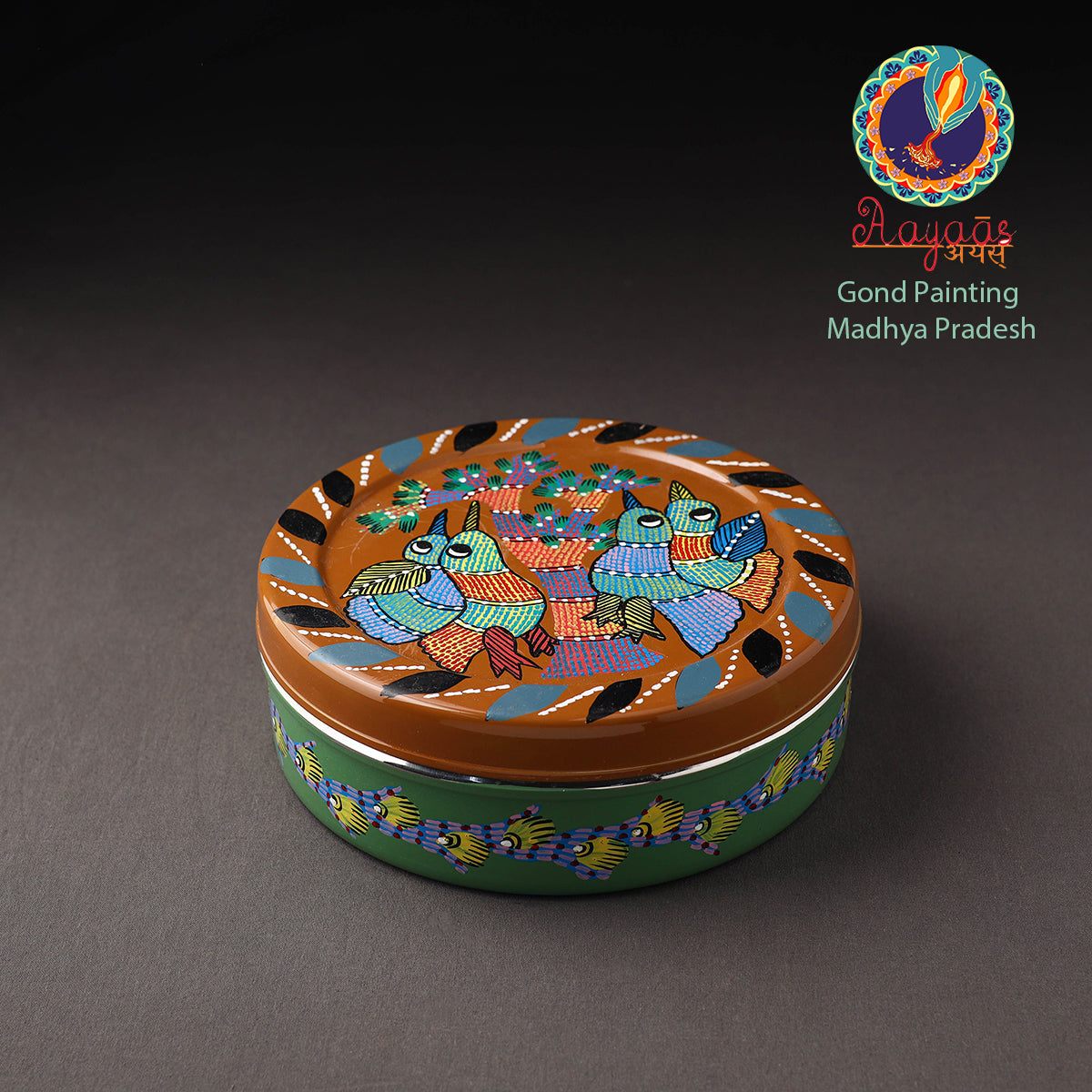 Gond Handpainted Stainless Steel Casserole
