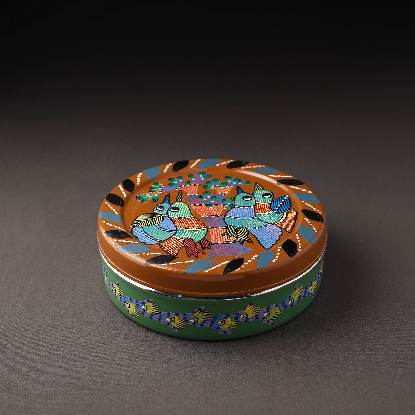 Gond Handpainted Stainless Steel Casserole