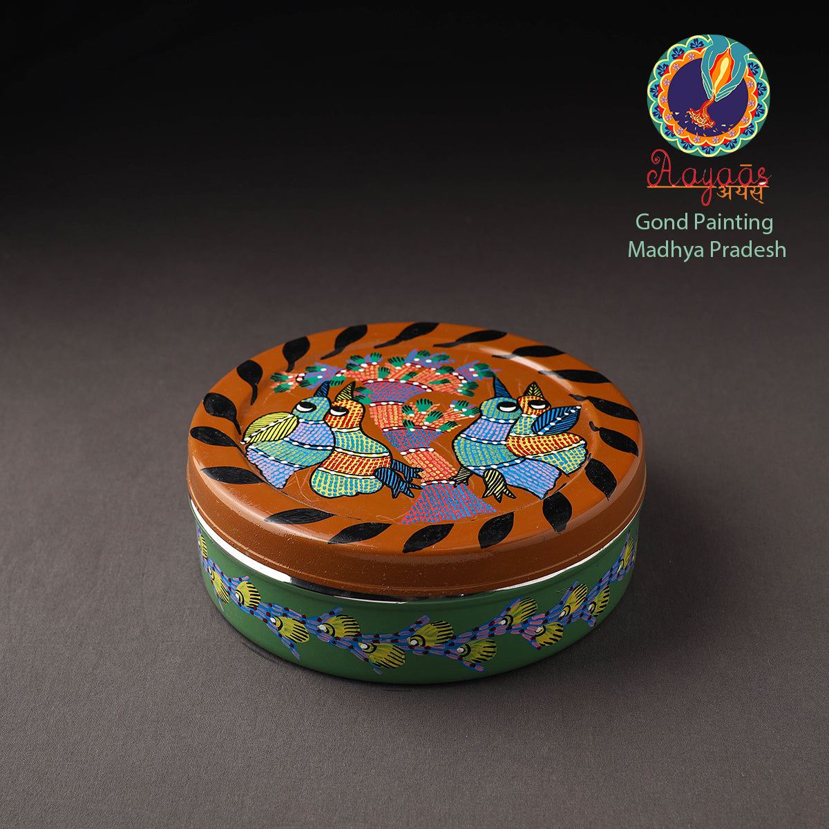 Gond Handpainted Stainless Steel Casserole