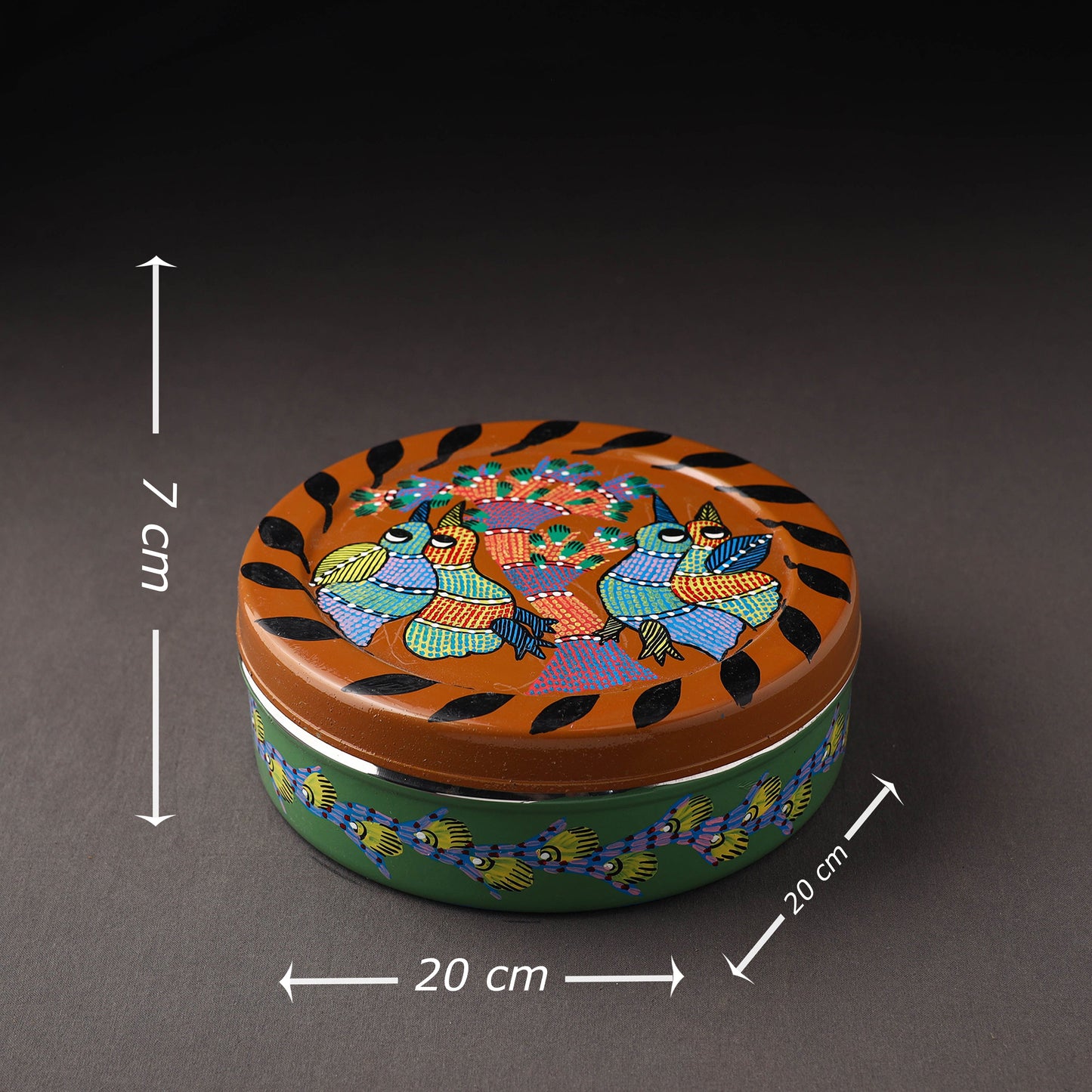 Gond Handpainted Stainless Steel Casserole
