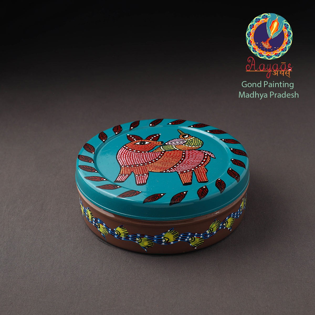 Gond Handpainted Stainless Steel Casserole