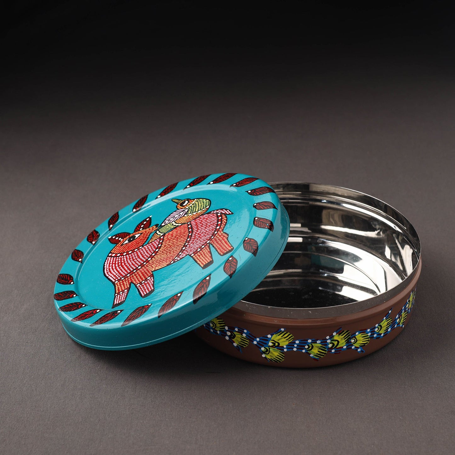 Gond Handpainted Stainless Steel Casserole