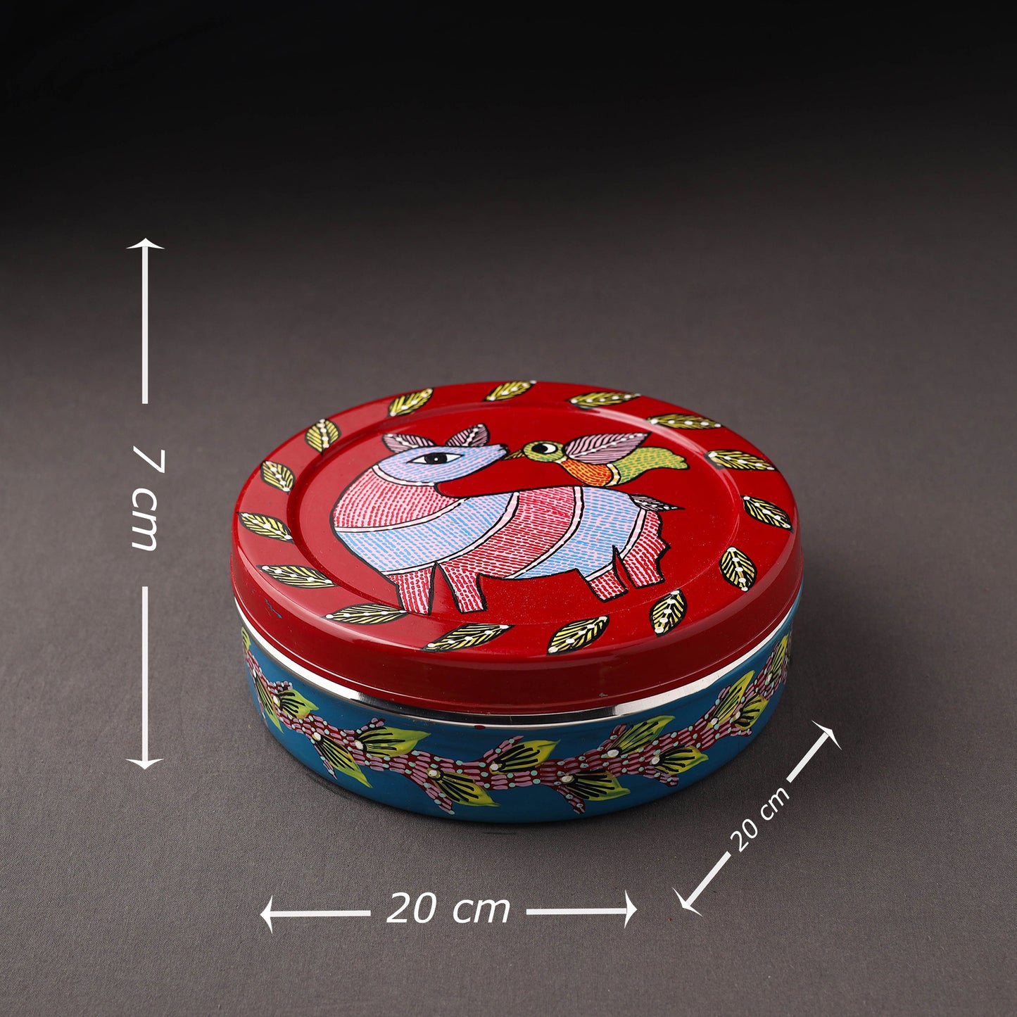 Gond Handpainted Stainless Steel Casserole