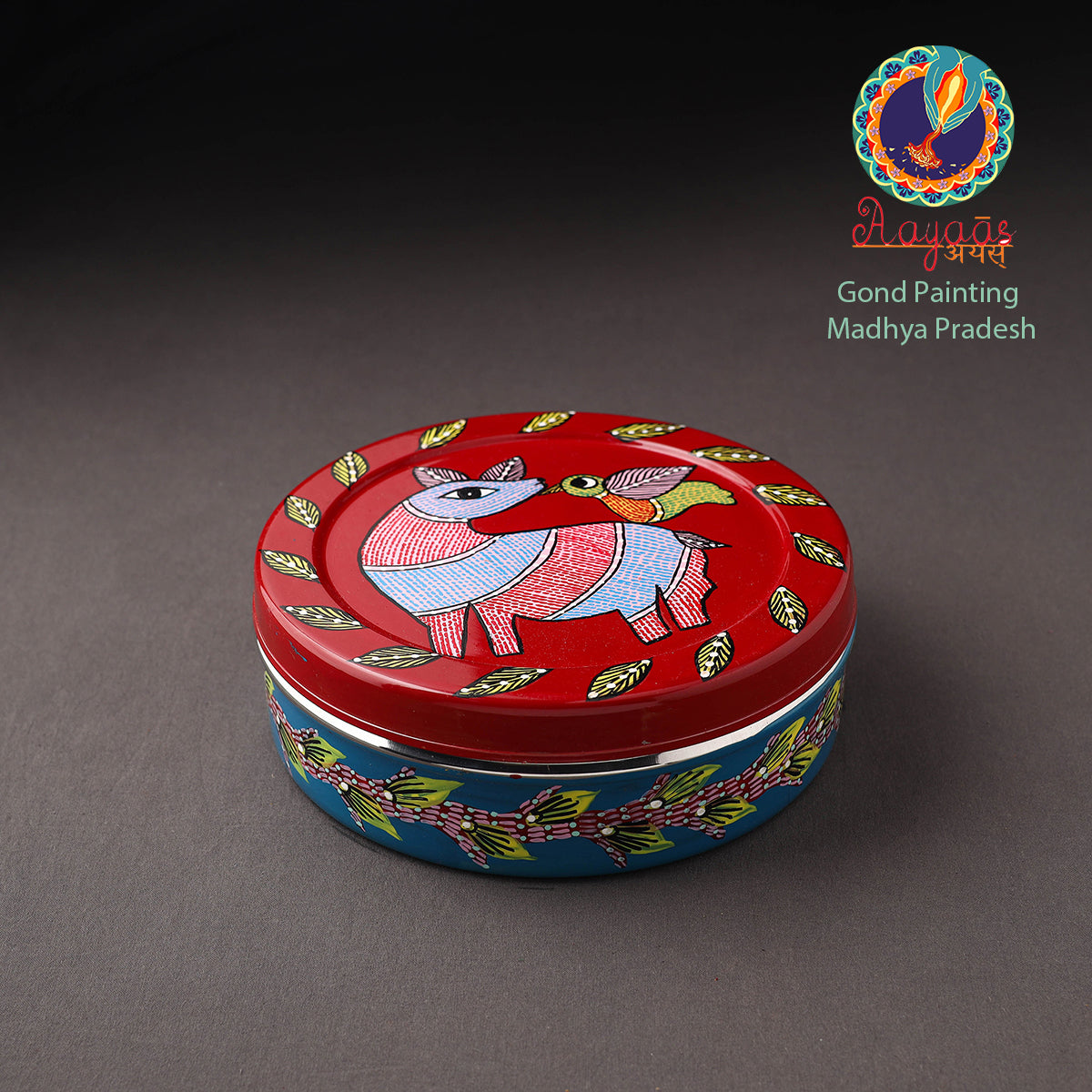 Gond Handpainted Stainless Steel Casserole