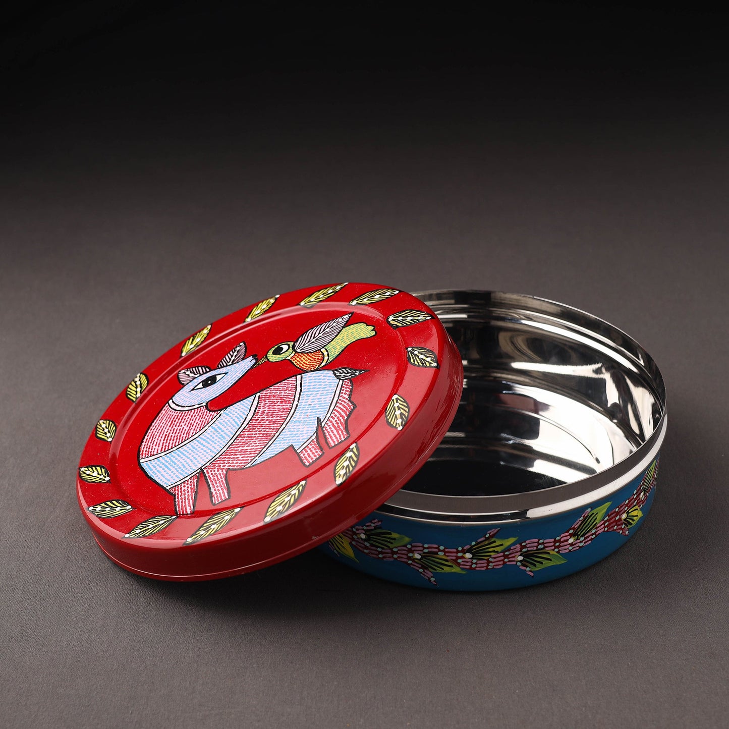 Gond Handpainted Stainless Steel Casserole