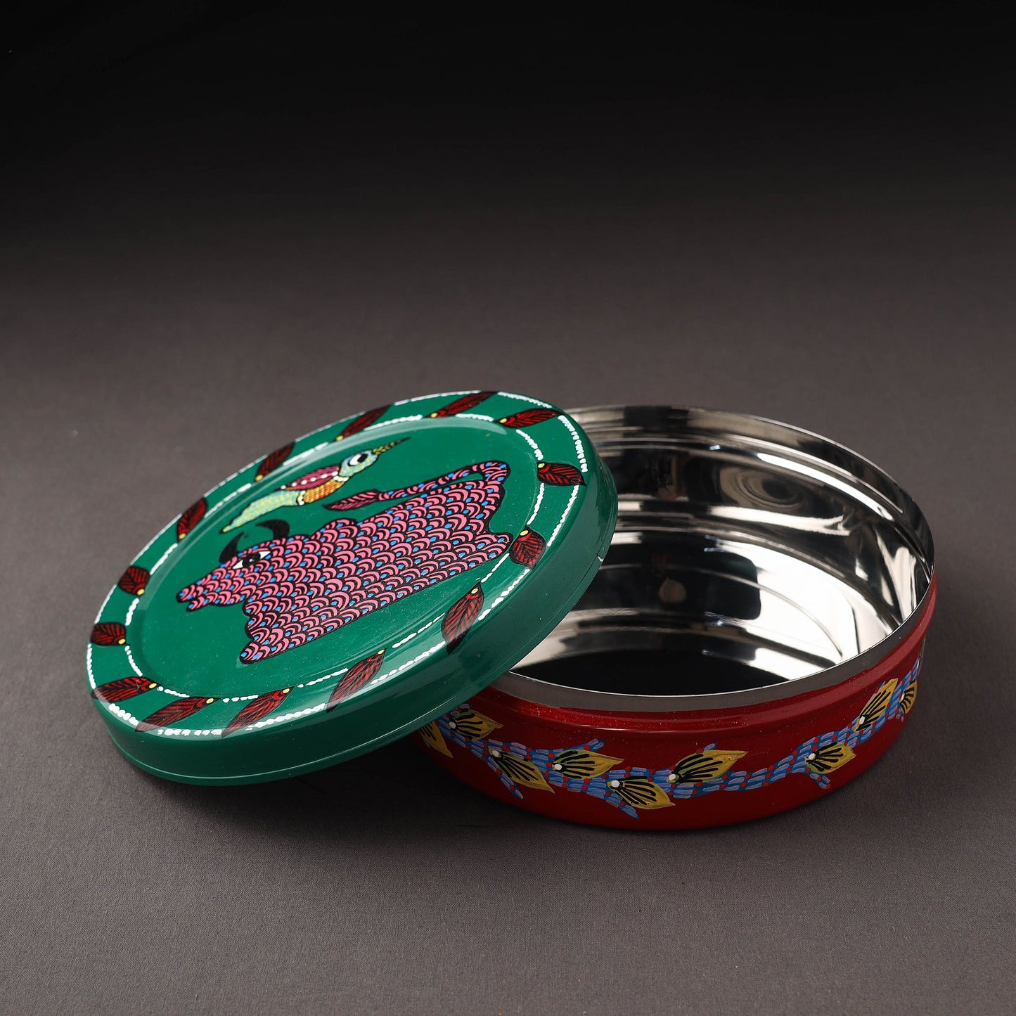 Gond Handpainted Stainless Steel Casserole