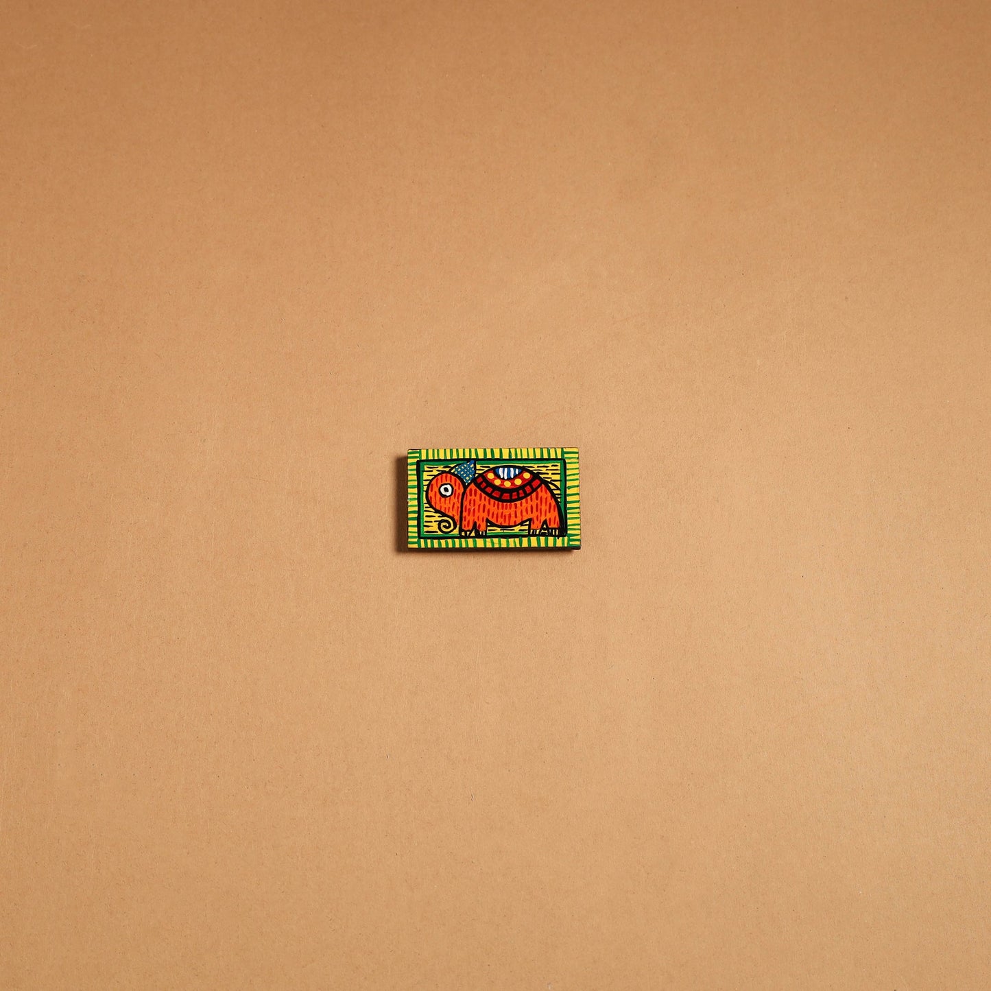 Multicolor - gond handpainted wooden fridge magnet 36