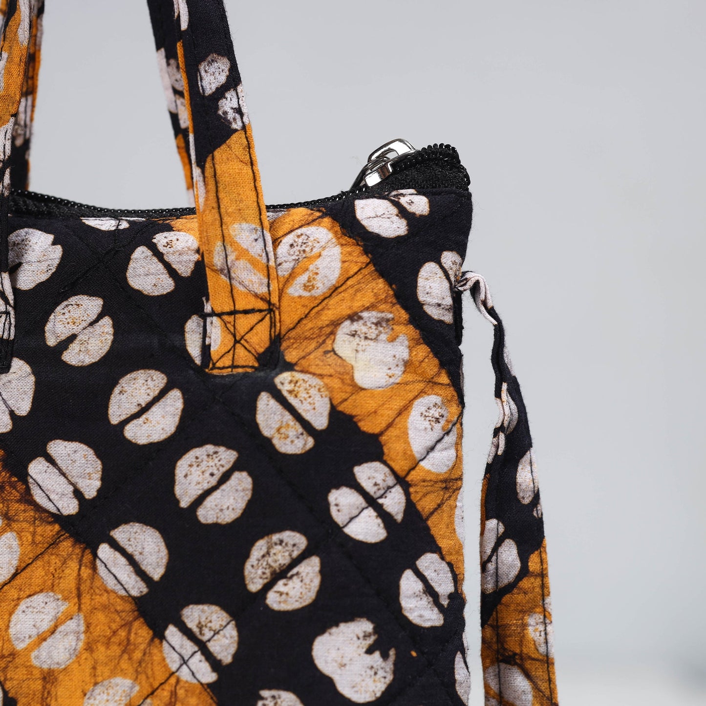Hand Batik Printed Quilted Cotton Sling Bag 12