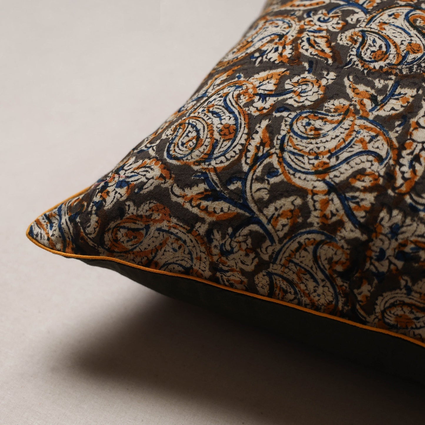 Hand block print kalamkari cushion cover 12 - handcrafted