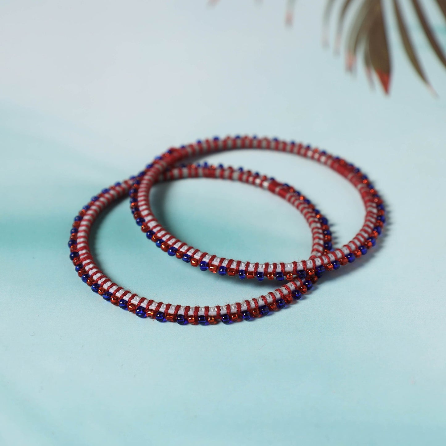 Hand Embroidered Beadwork Bangle (Set of 2) Online at iTokri.com