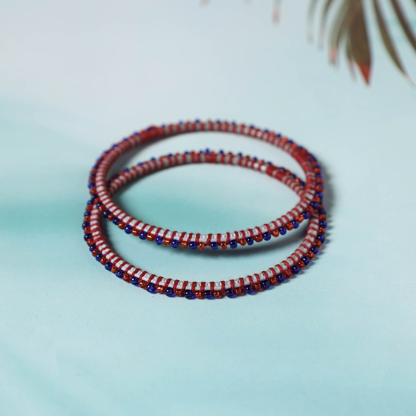 Hand Embroidered Beadwork Bangle (Set of 2) Online at iTokri.com