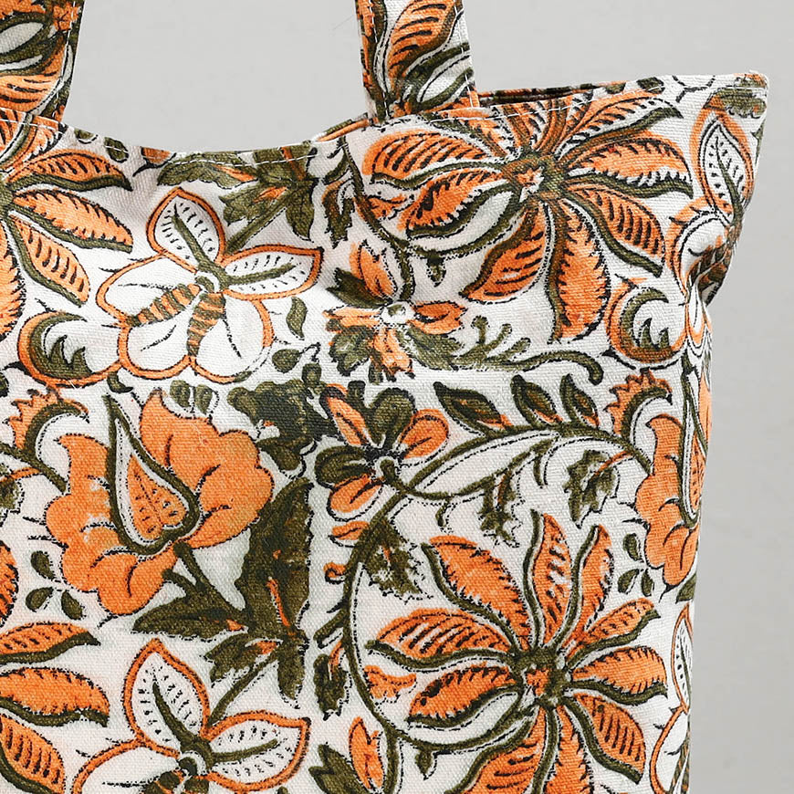 Hand Block Printed Canvas Cotton Shoulder Bag