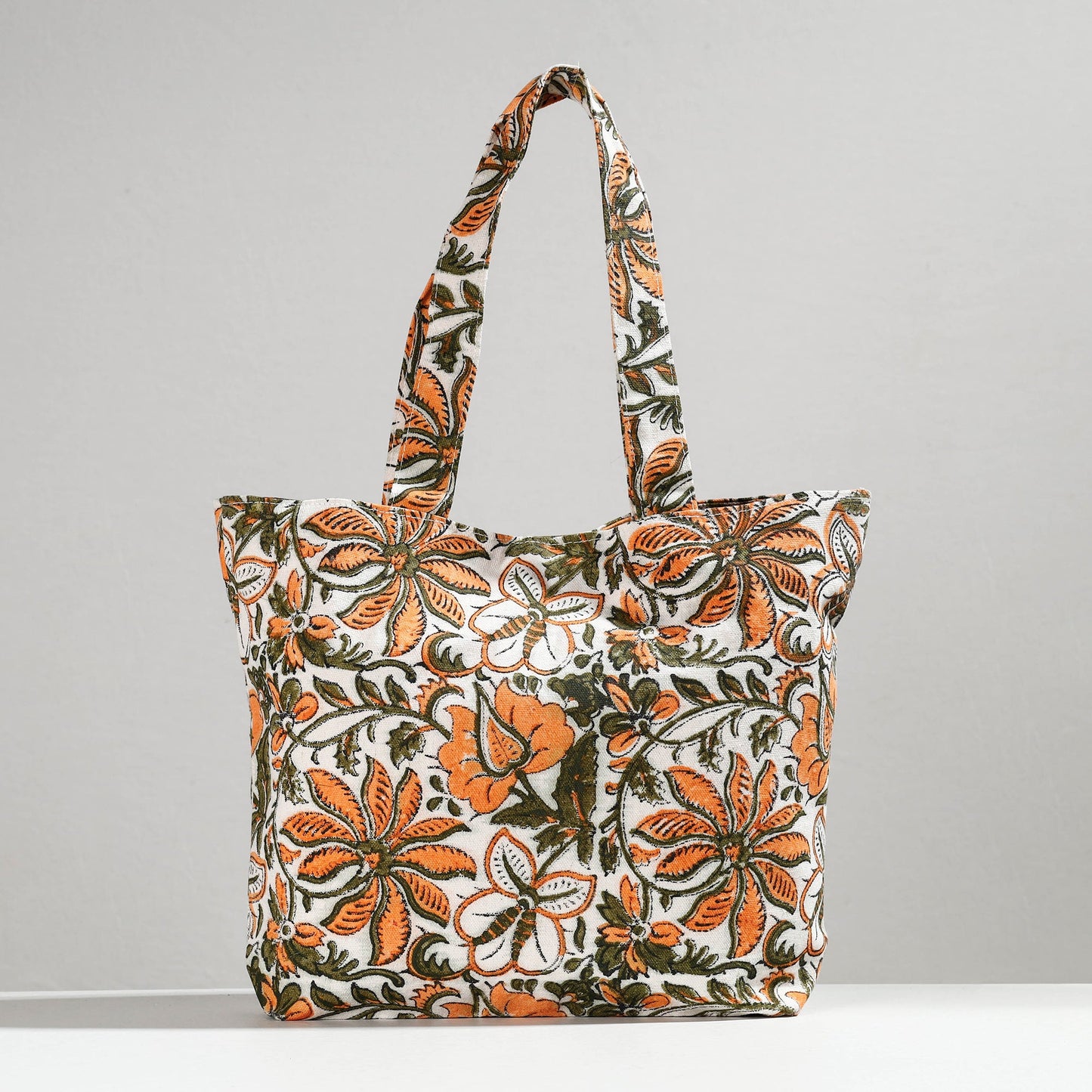 Hand Block Printed Canvas Cotton Shoulder Bag