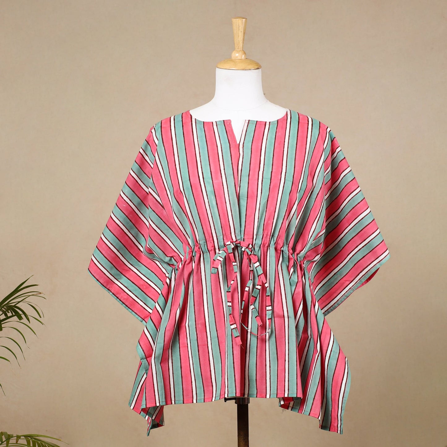 Buy Hand Block Printed Cotton Kaftan with Tie-Up Waist l iTokri.com