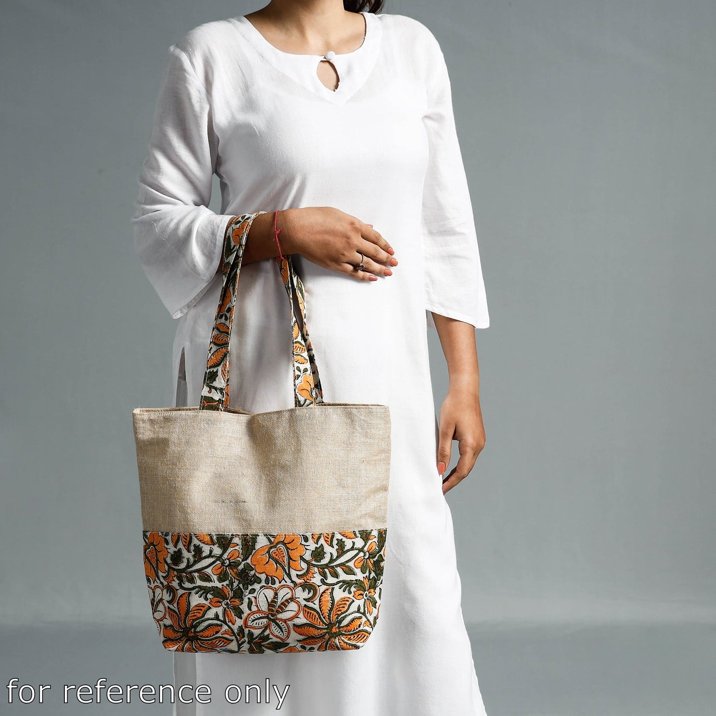 Buy Hand Block Printed Jute Shoulder Bag l iTokri.com