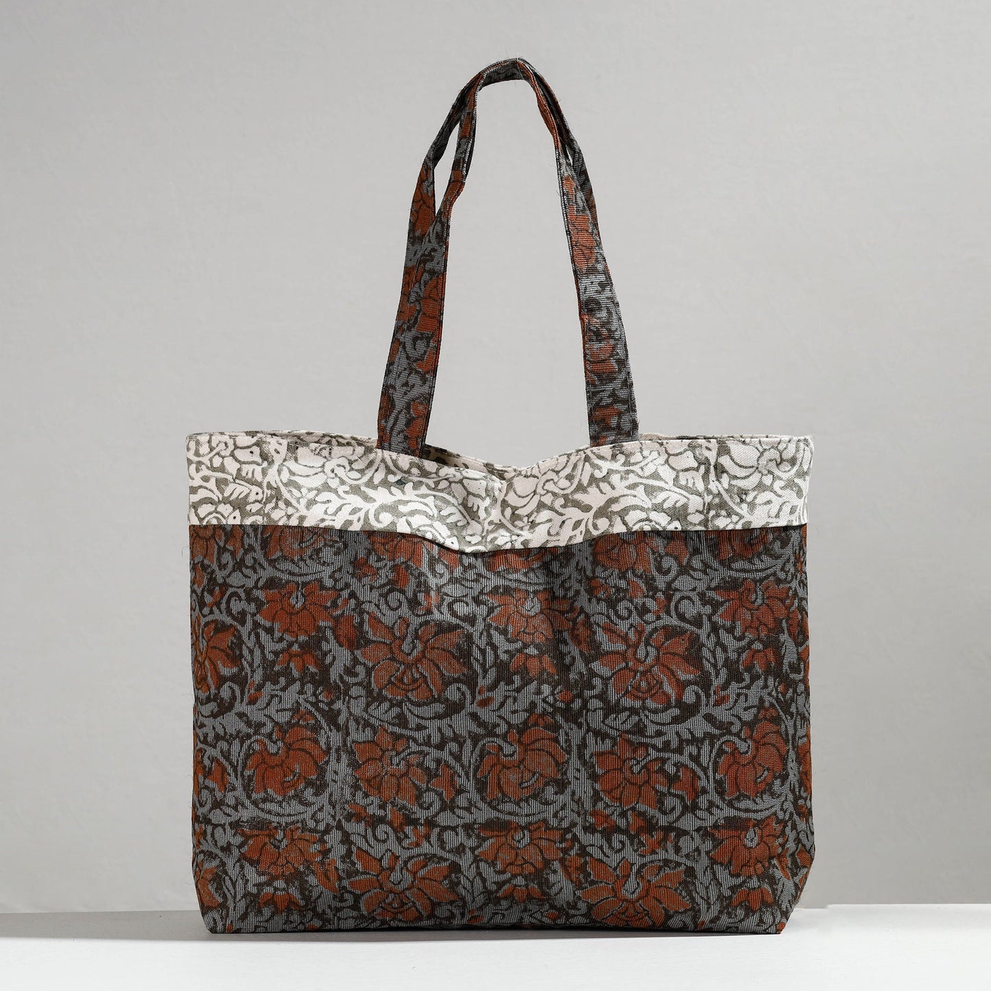 Multicolor Hand Block Printed Laminated Jute Shoulder Bag