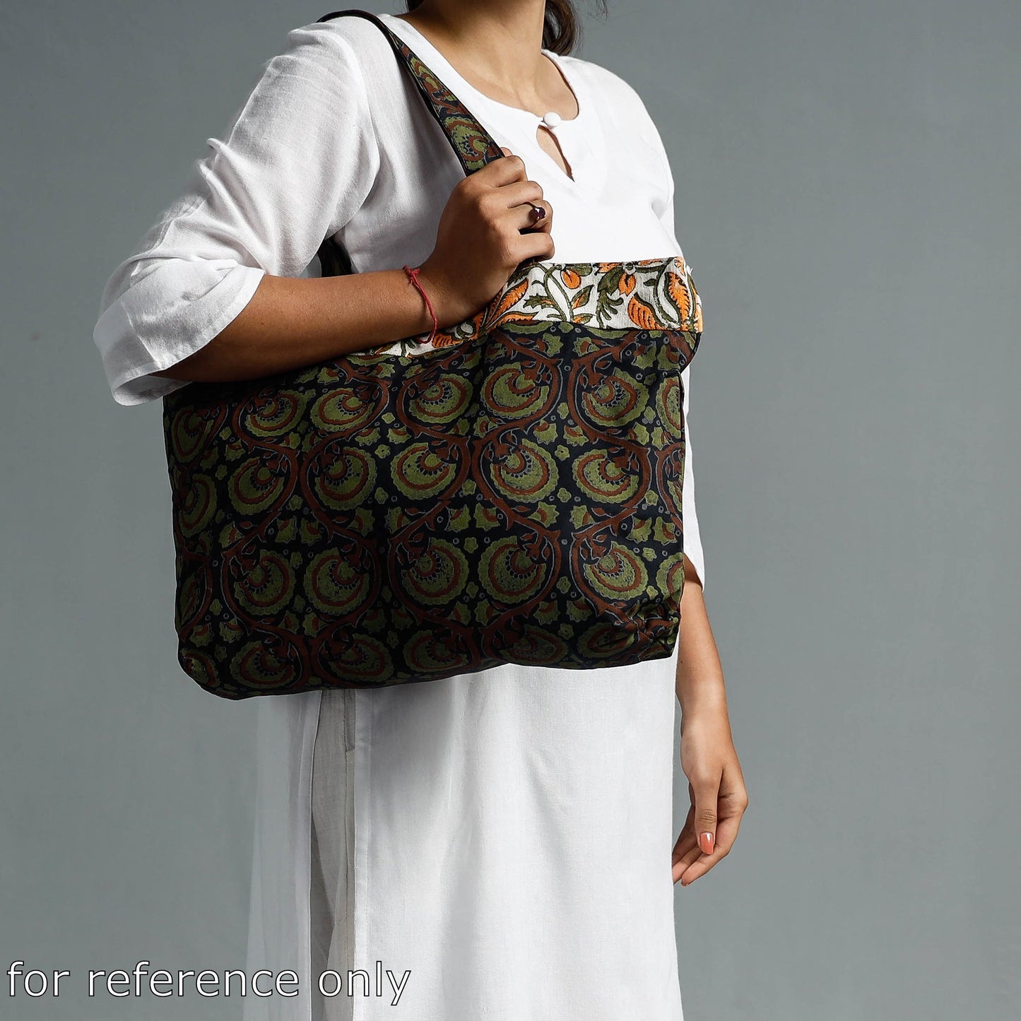 Multicolor Hand Block Printed Laminated Jute Shoulder Bag
