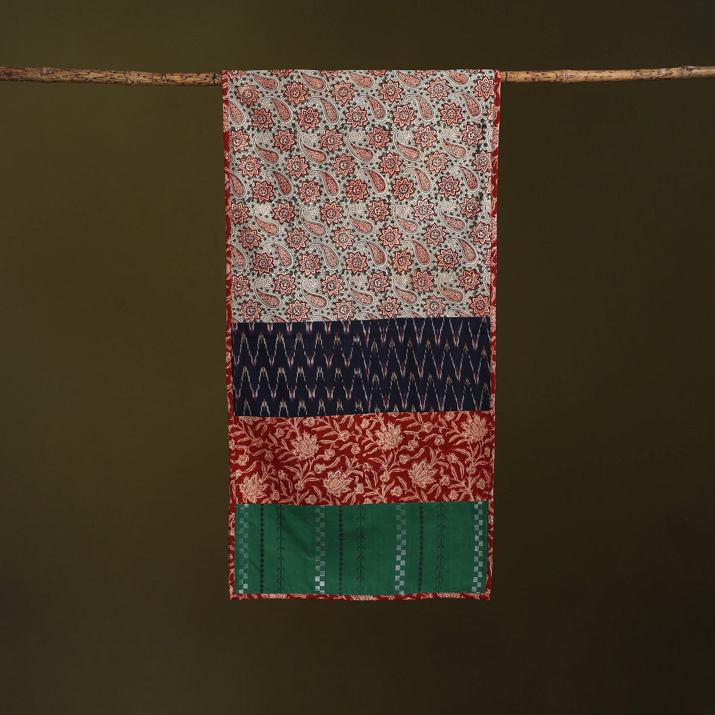 Hand-stitched cotton patchwork stole 12 - handcrafted