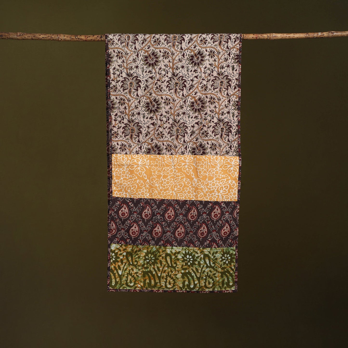Hand-stitched cotton patchwork stole 13 - handcrafted
