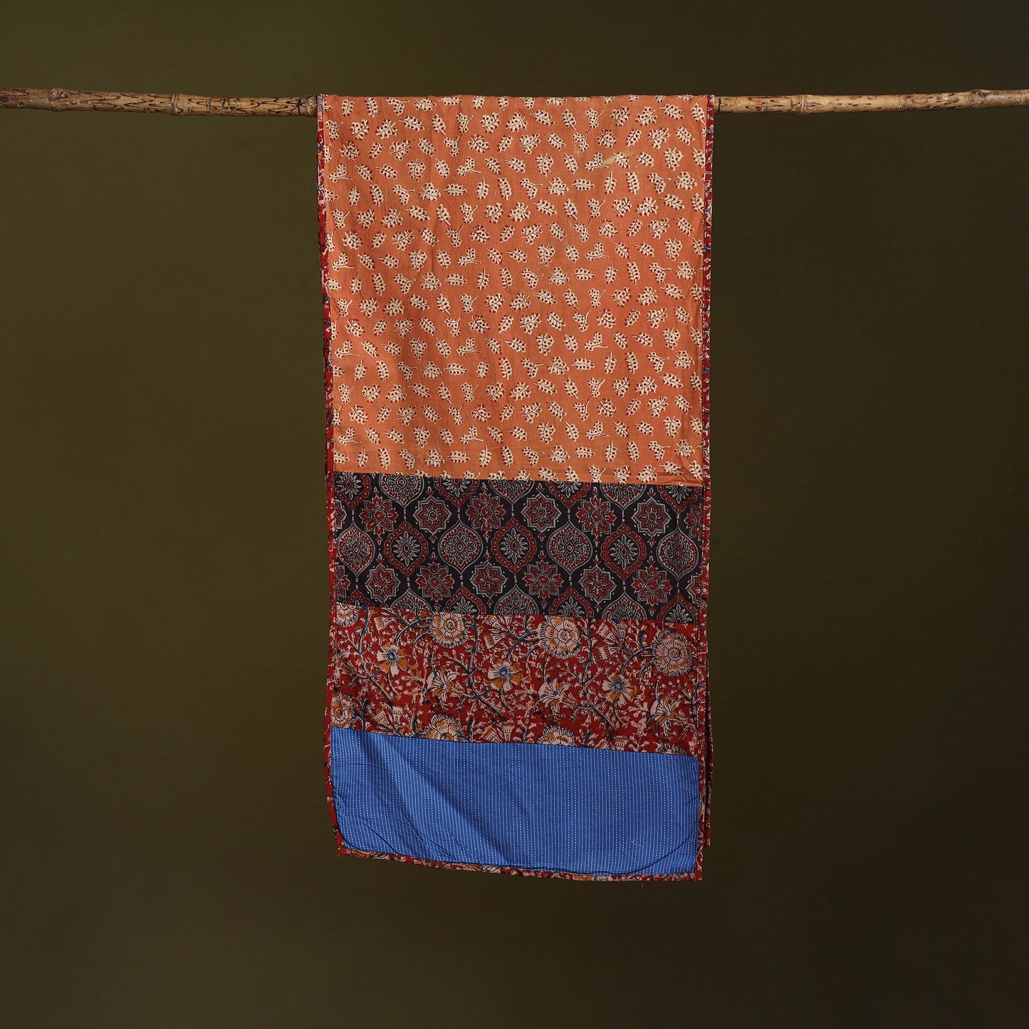 Hand-stitched cotton patchwork stole 30 - handcrafted
