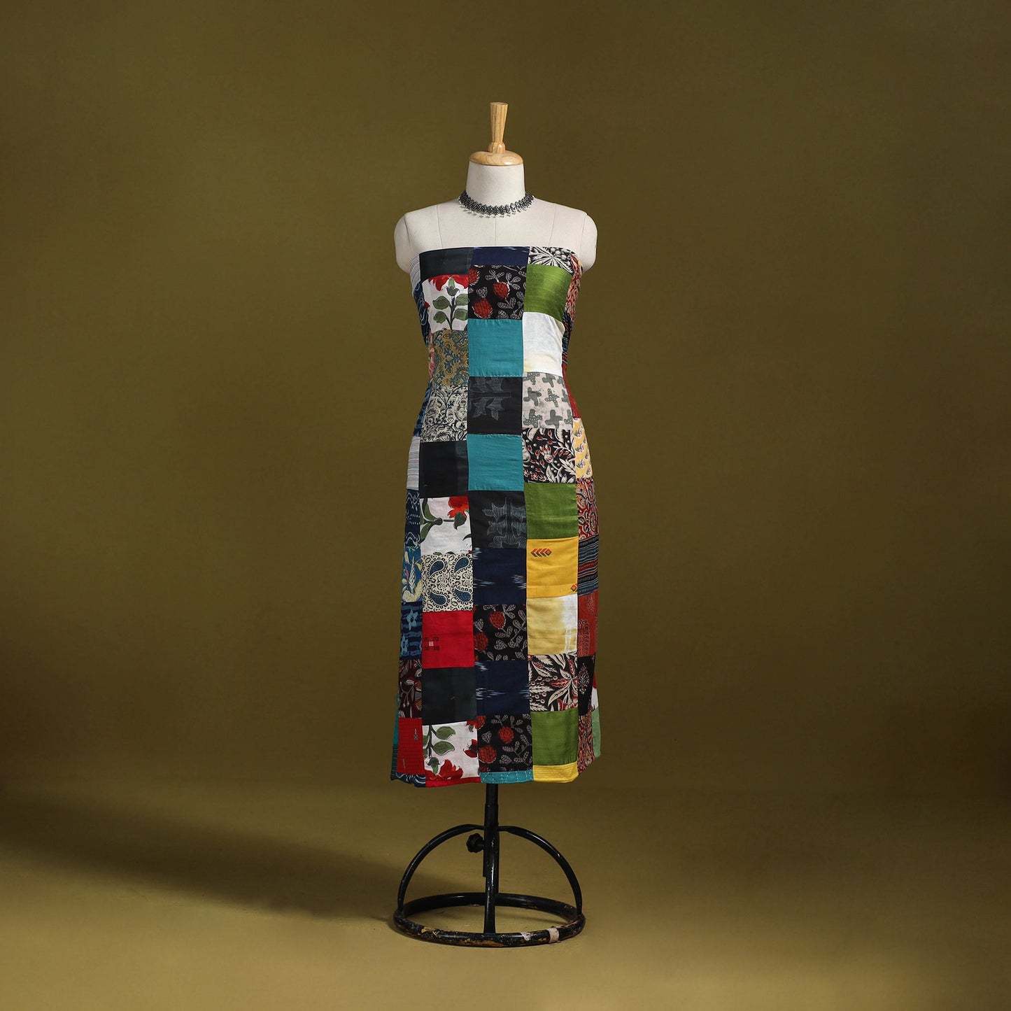 Hand-stitched mosaic cotton unstitched kurta material