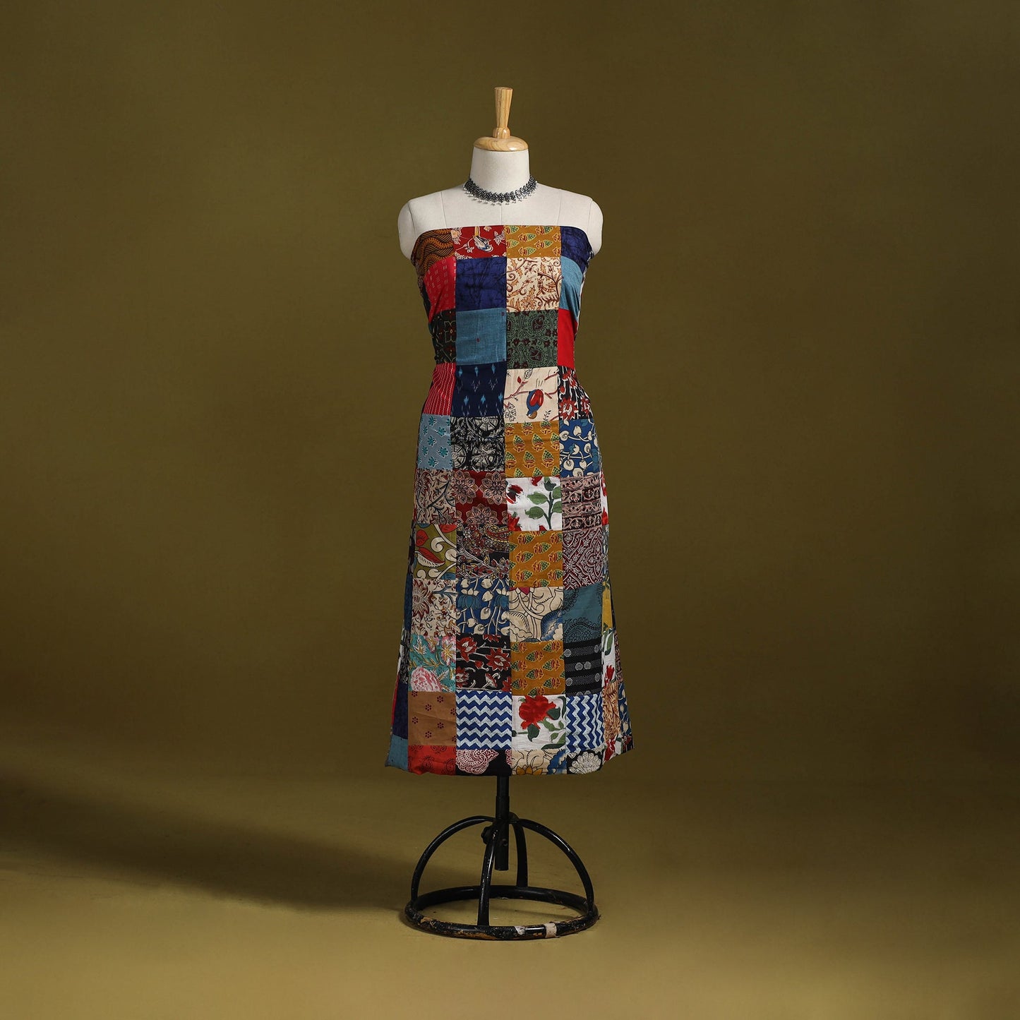 Hand-stitched mosaic cotton unstitched kurta material