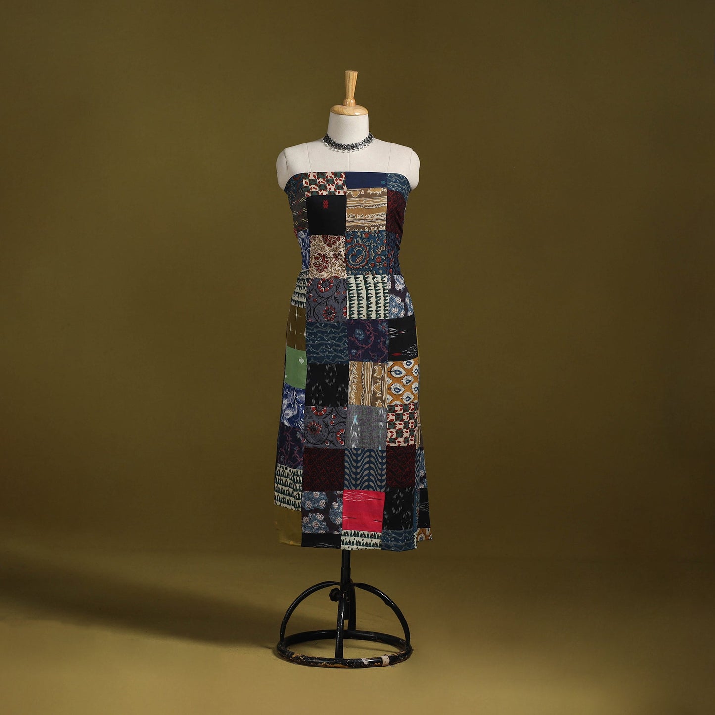 Hand-stitched mosaic cotton unstitched kurta material