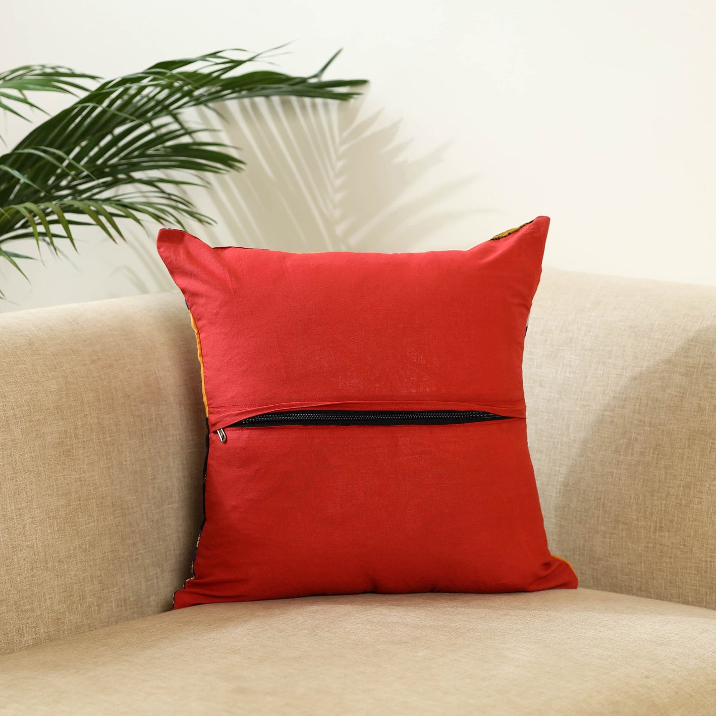 Multicolor Handcrafted Cotton Patchwork Cushion Cover