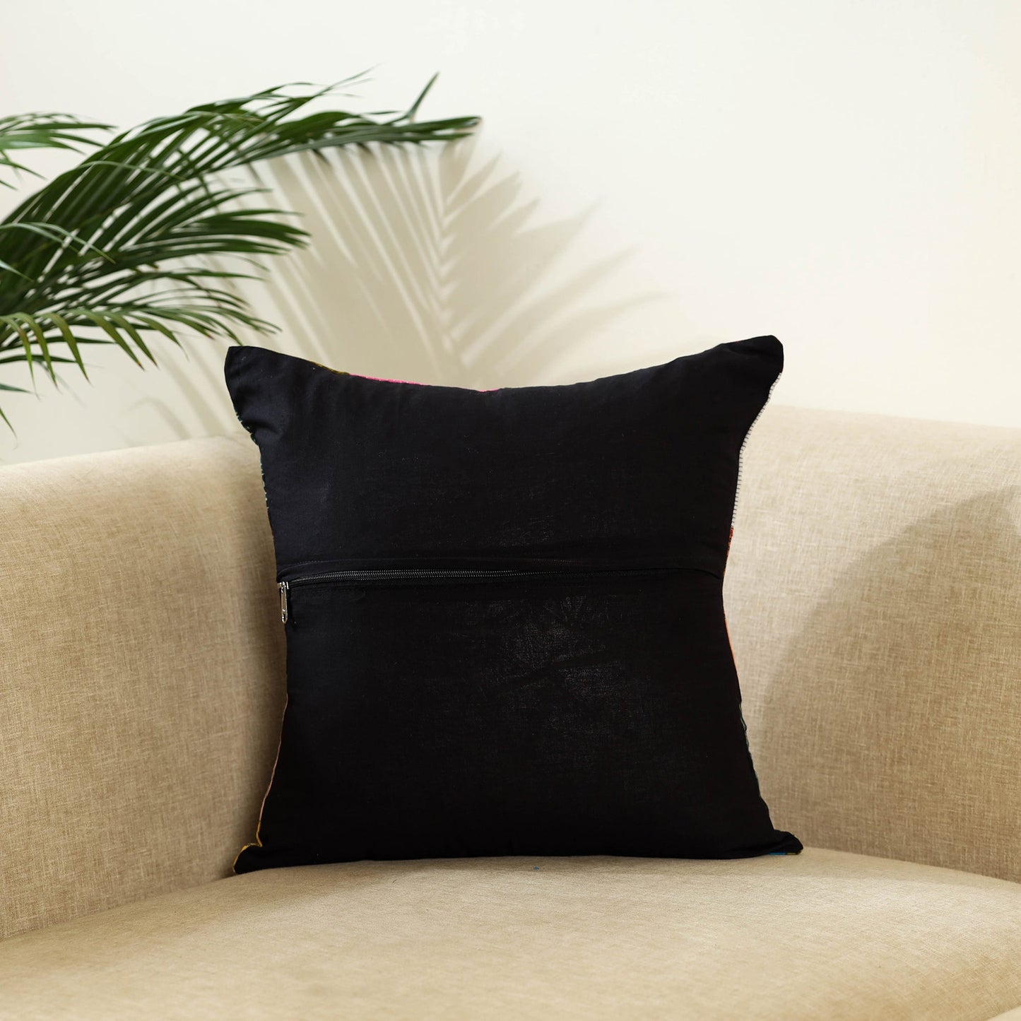 Multicolor Handcrafted Cotton Patchwork Cushion Cover