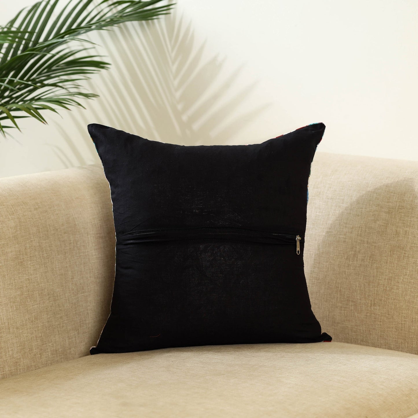 Multicolor Handcrafted Cotton Patchwork Cushion Cover