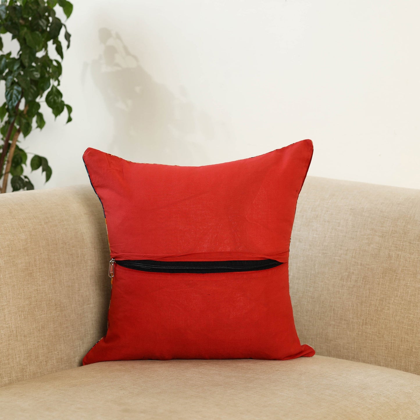 Multicolor Handcrafted Cotton Patchwork Cushion Cover