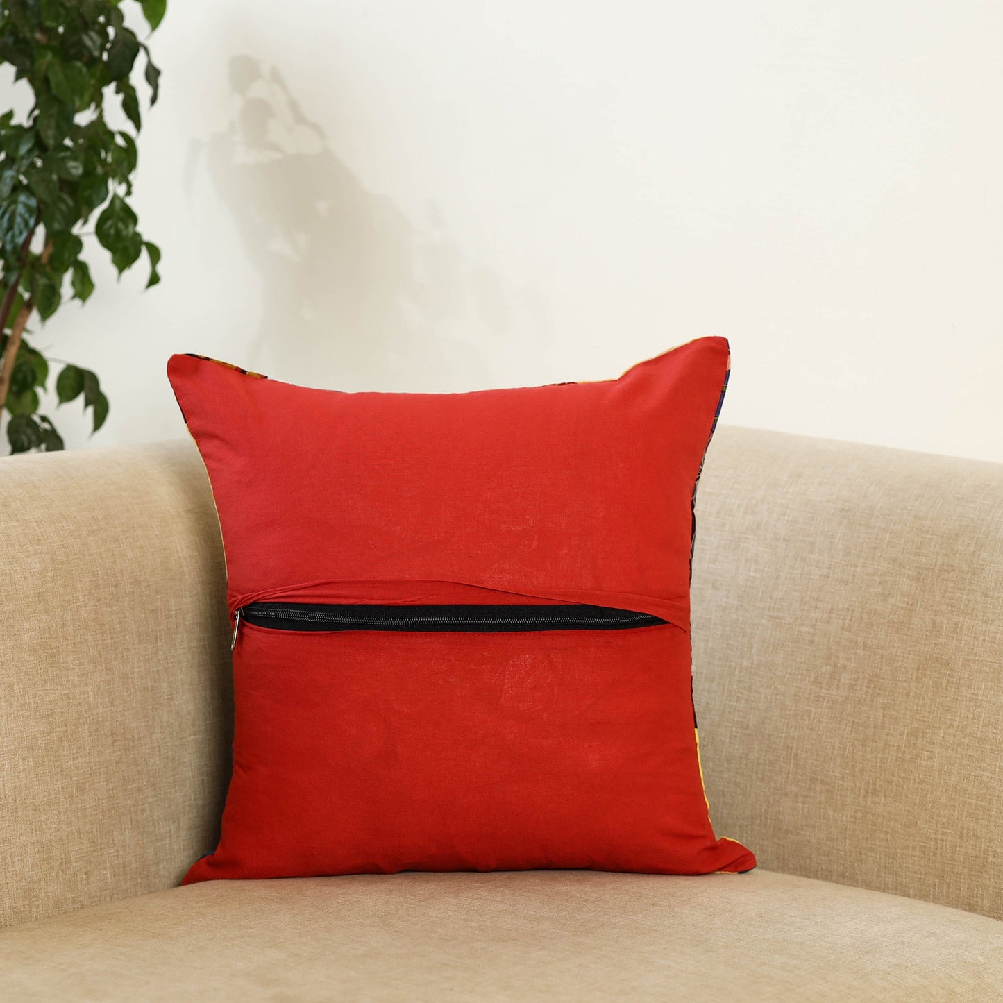 Multicolor Handcrafted Cotton Patchwork Cushion Cover