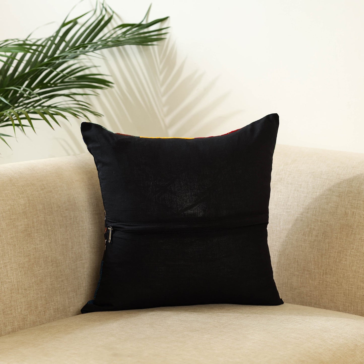 Multicolor Handcrafted Cotton Patchwork Cushion Cover