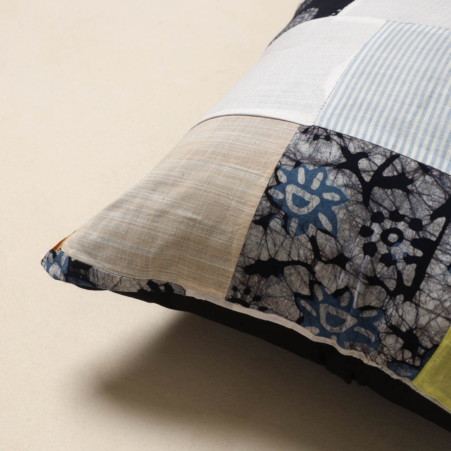 Multicolor - handcrafted cotton patchwork cushion cover 12