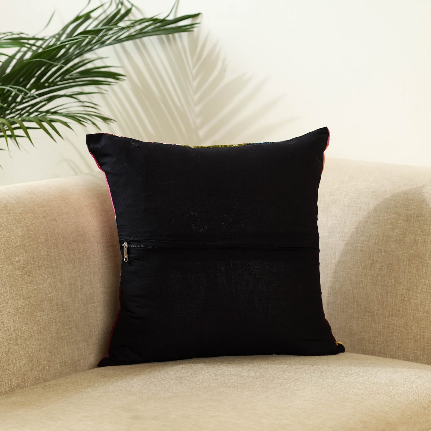 Multicolor Handcrafted Cotton Patchwork Cushion Cover