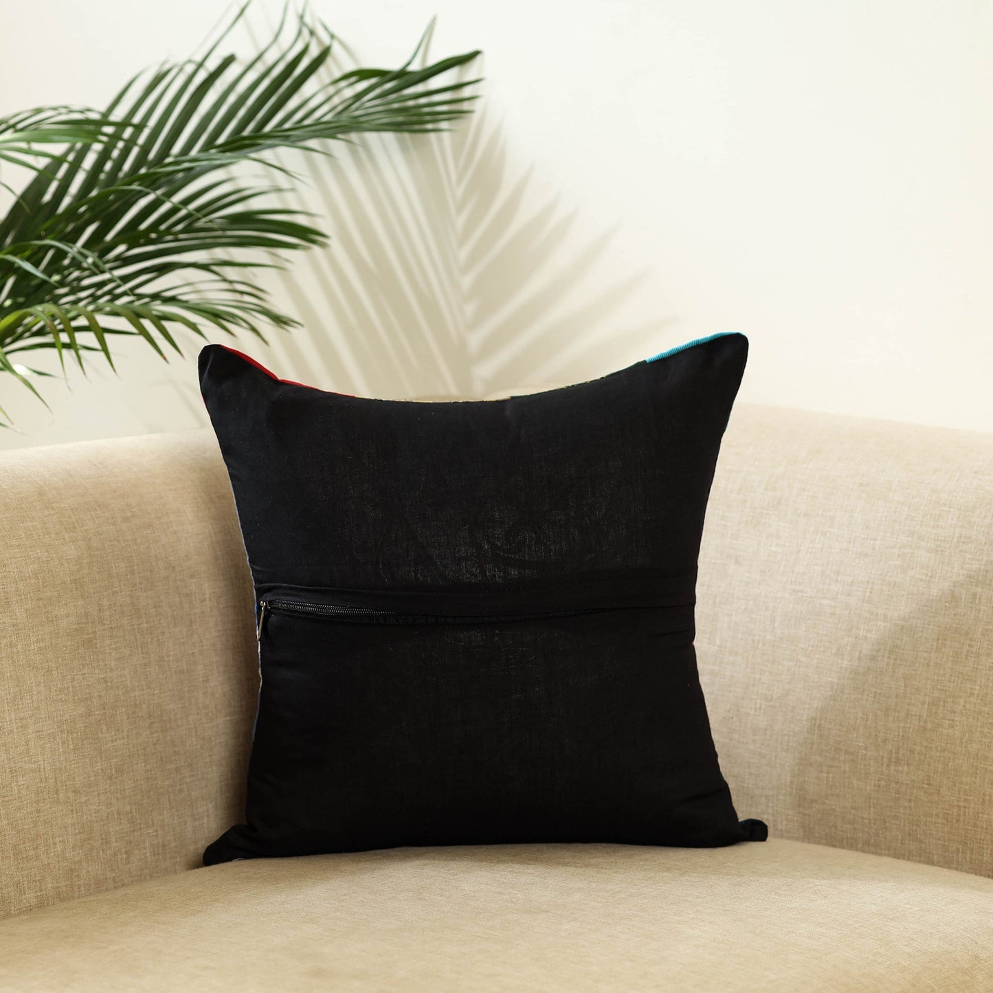 Multicolor Handcrafted Cotton Patchwork Cushion Cover