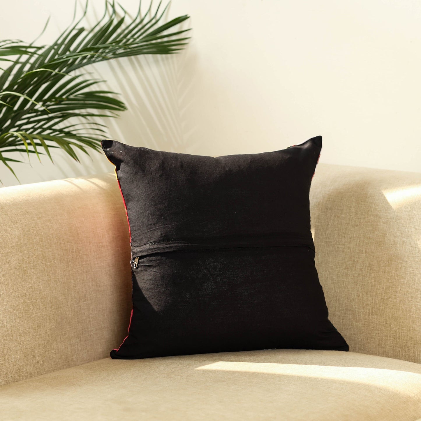 Multicolor Handcrafted Cotton Patchwork Cushion Cover