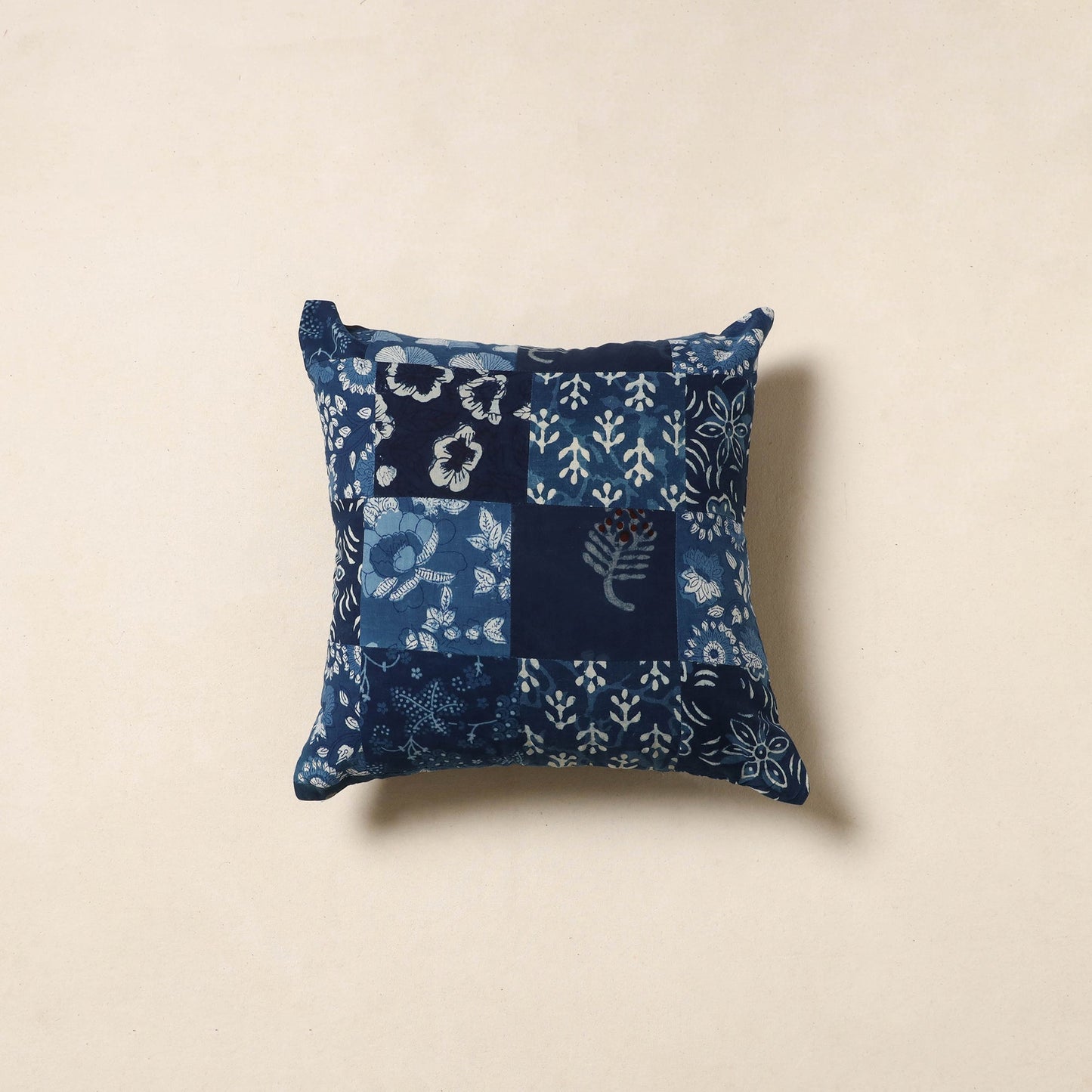 Multicolor - handcrafted cotton patchwork cushion cover 47