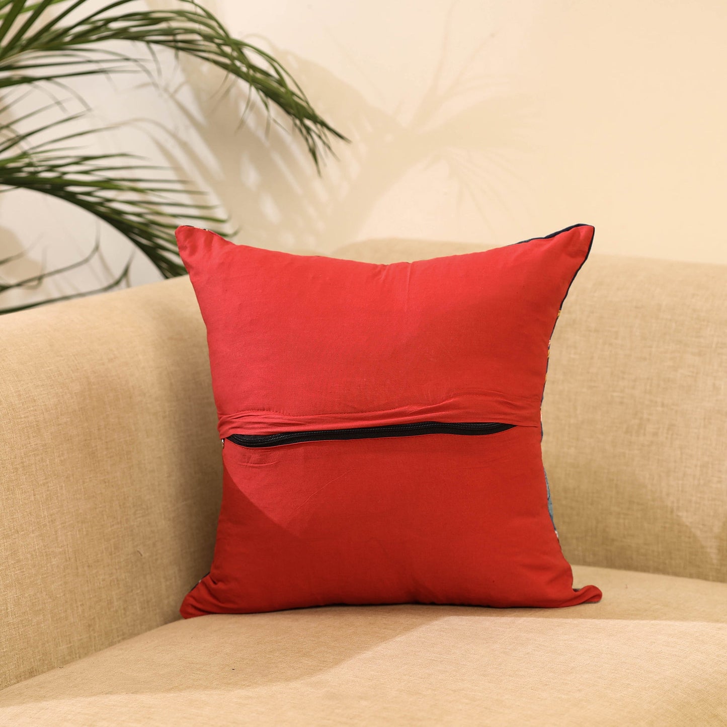 Multicolor Handcrafted Cotton Patchwork Cushion Cover