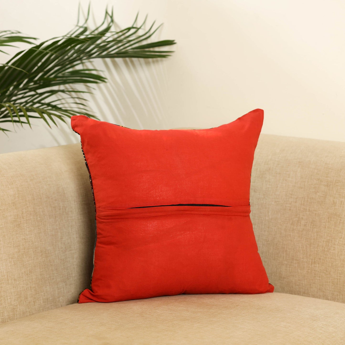 Multicolor Handcrafted Cotton Patchwork Cushion Cover