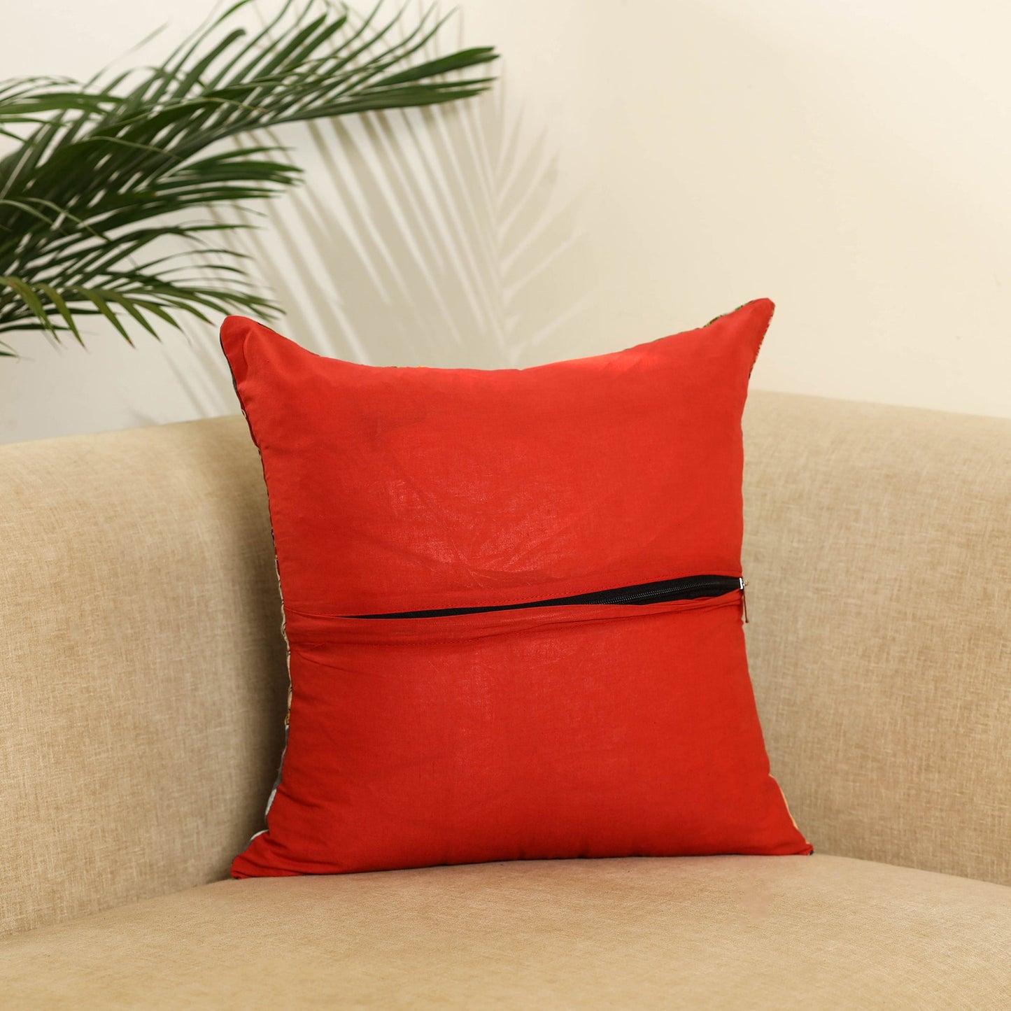 Multicolor Handcrafted Cotton Patchwork Cushion Cover