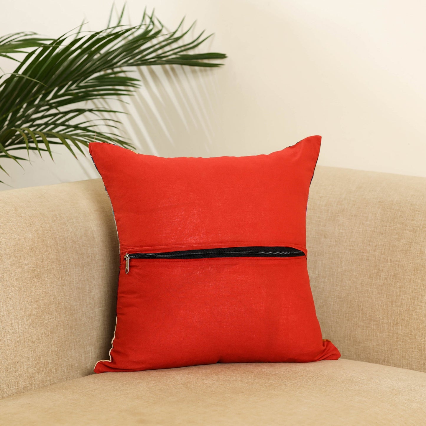 Multicolor Handcrafted Cotton Patchwork Cushion Cover
