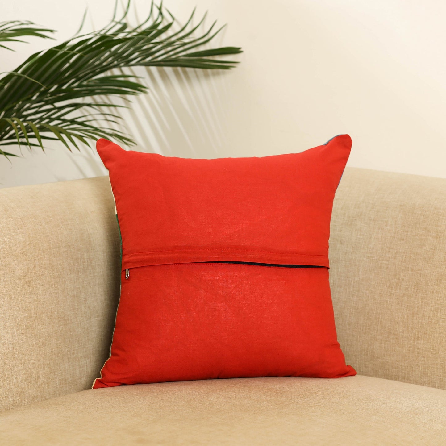 Multicolor Handcrafted Cotton Patchwork Cushion Cover