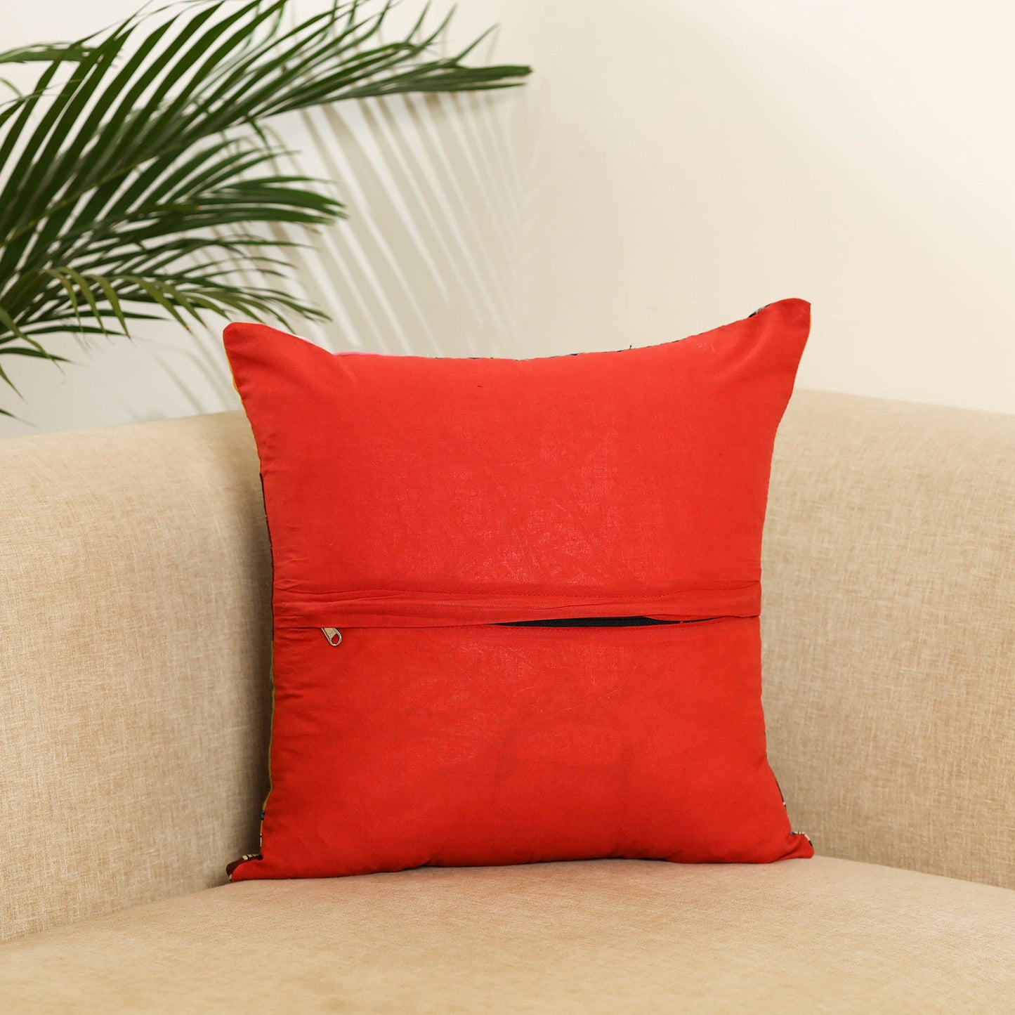 Multicolor Handcrafted Cotton Patchwork Cushion Cover