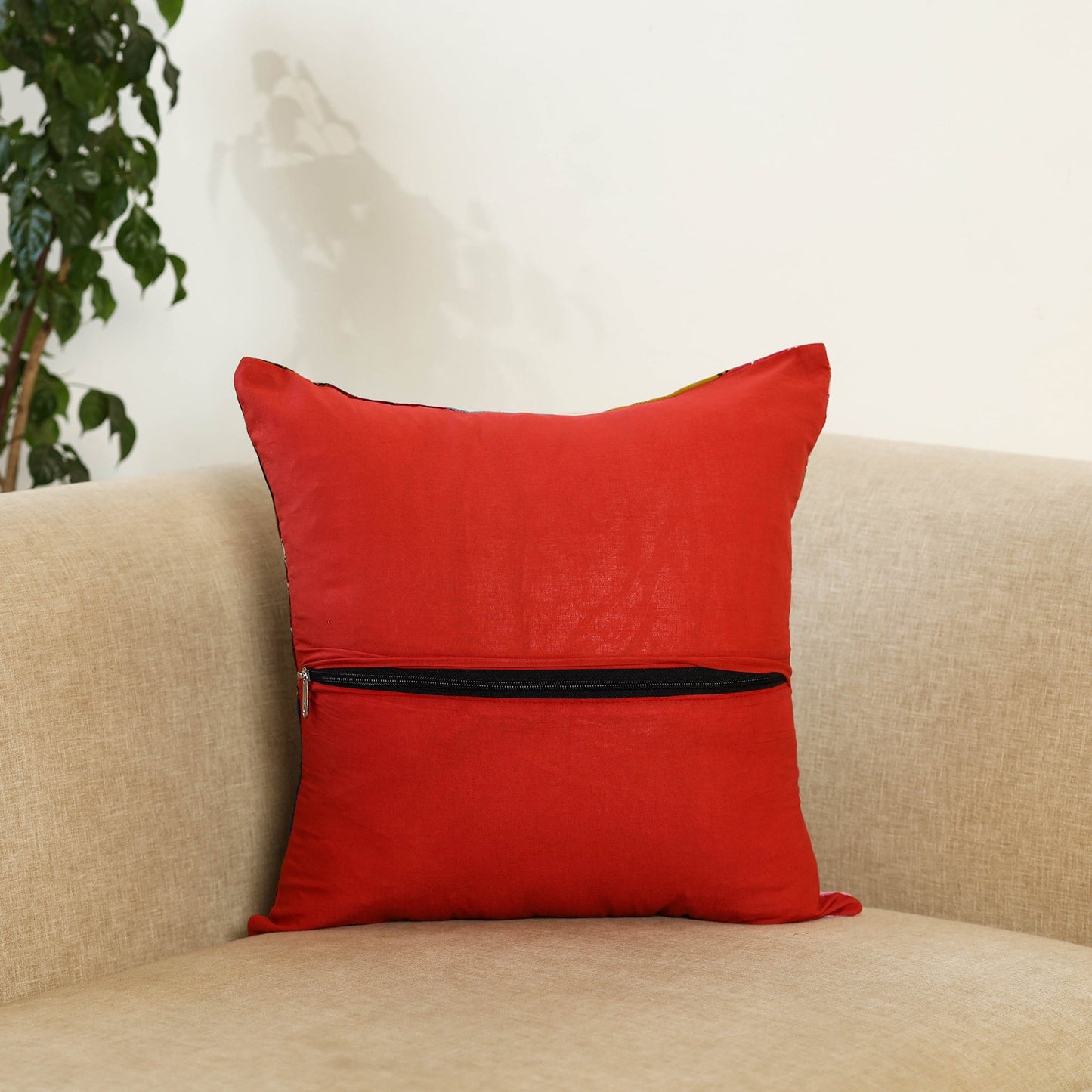 Multicolor Handcrafted Cotton Patchwork Cushion Cover